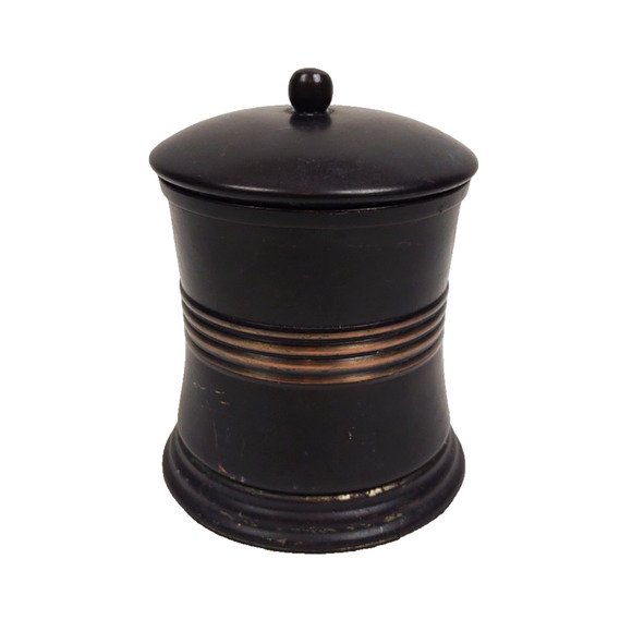 Lexington Oil Rubbed Bronze Metal Cotton Ball Qtip Holder Bath Decor 4.5" India - Picture 7 of 7